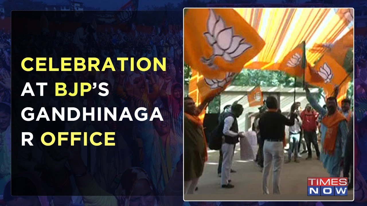 Sweets Distributed In BJP's Gandhinagar Office As Record High Seats In Gujarat Assembly Election