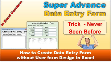 How to Create Advance Data Entry Form | Automated Data Entry User Form in Excel | Excel Vba