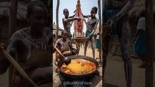 Crocodile Cooking: Giant Crocodile Bushfire Feast Gone Wild! #tribalfood #tribalcooking #shorts