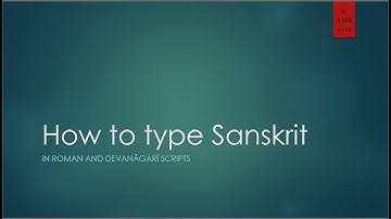 How to type Sanskrit