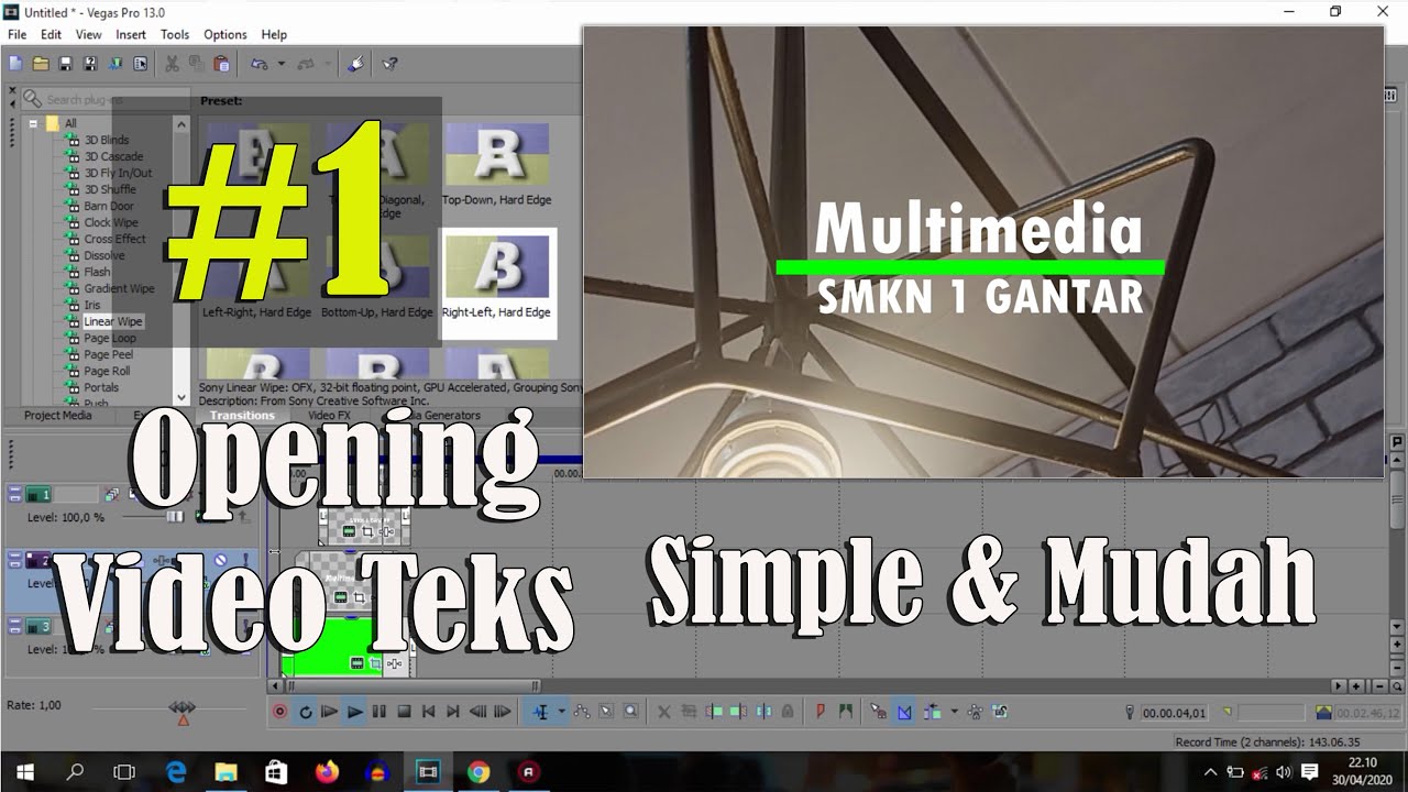 Tutorial Membuat Opening Text Video Sony Vegas 13 Mudah dan Simple