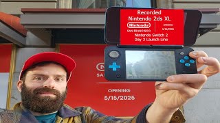 Nintendo Switch 2 Launch Line Day 3 Recorded on Nintendo 2DS XL