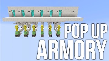 Minecraft: Pop Up Armory - Hidden Armor Stands - Redstone Tutorial