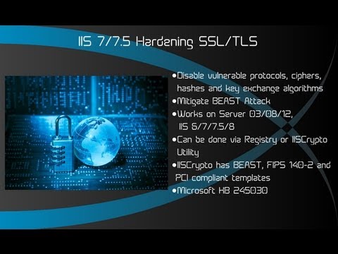 IIS 7 7.5 8 Hardening SSL TLS - Windows Server 2008 R2 2012 R2 DISABLE SSL V2/3 POODLE BEAST