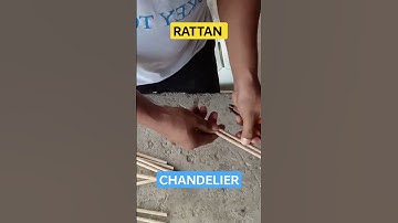 DIY RATTAN CHANDELIER #diy #rattan #chandelier #lampshade #fyp #fypシ