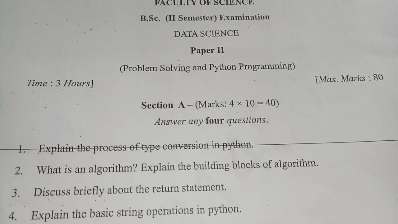 2nd (semester) DATA SCIENCE #question #paper #kakatiya #university ...