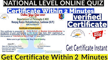 International Yoga Day- Quiz Competition, NSS Unit-1 | Free certificate download