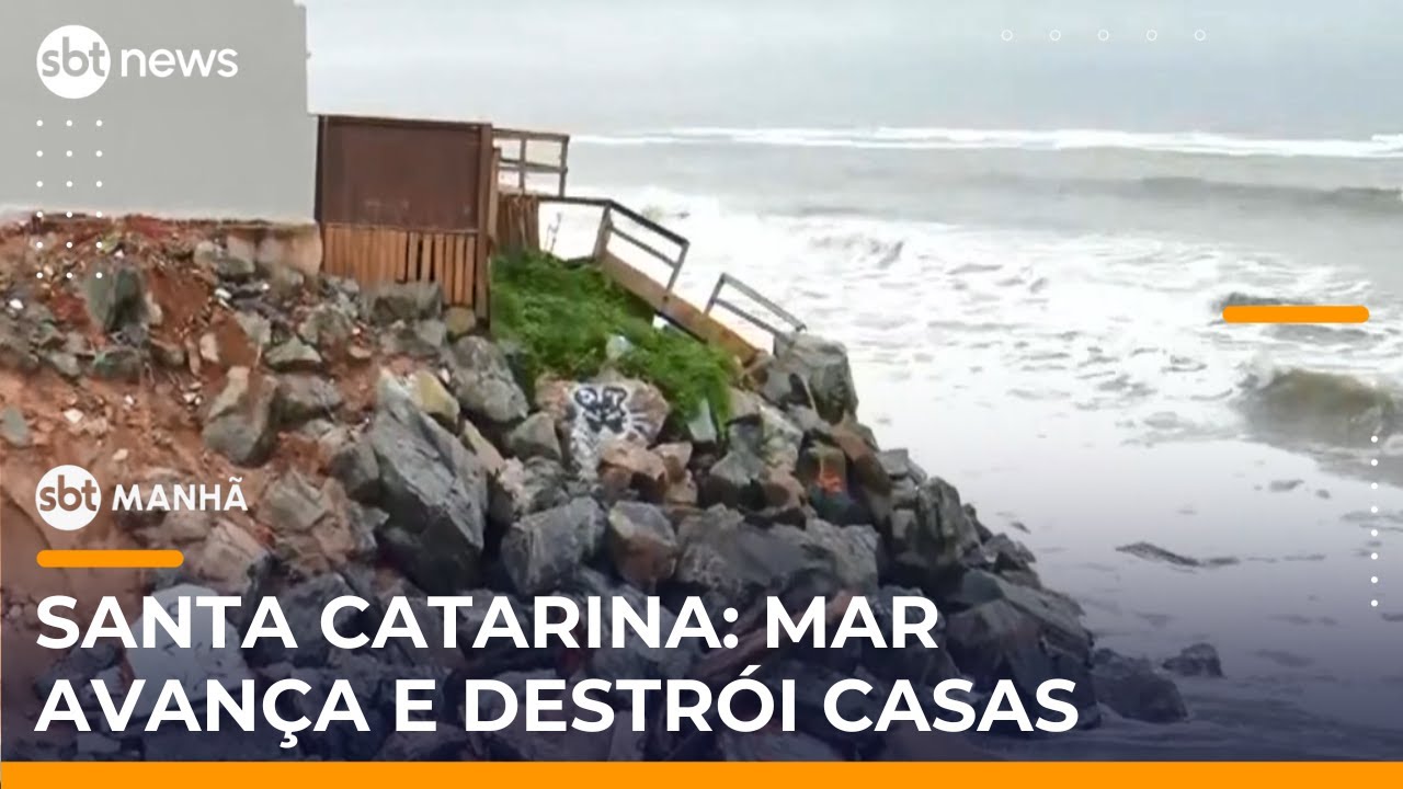 Praia ampliada volta a ser engolida pelo mar e moradores vivem sob risco em SC | 
