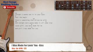 Video thumbnail of "🎸 I Was Made For Lovin' You - Kiss Guitar Backing Track with chords and lyrics"