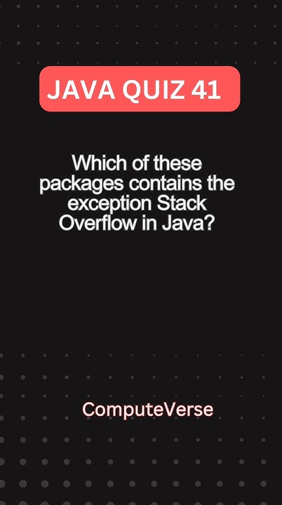 Java Quiz 41:Stack Overflow Exception | Java Exception: Stack Overflow ...