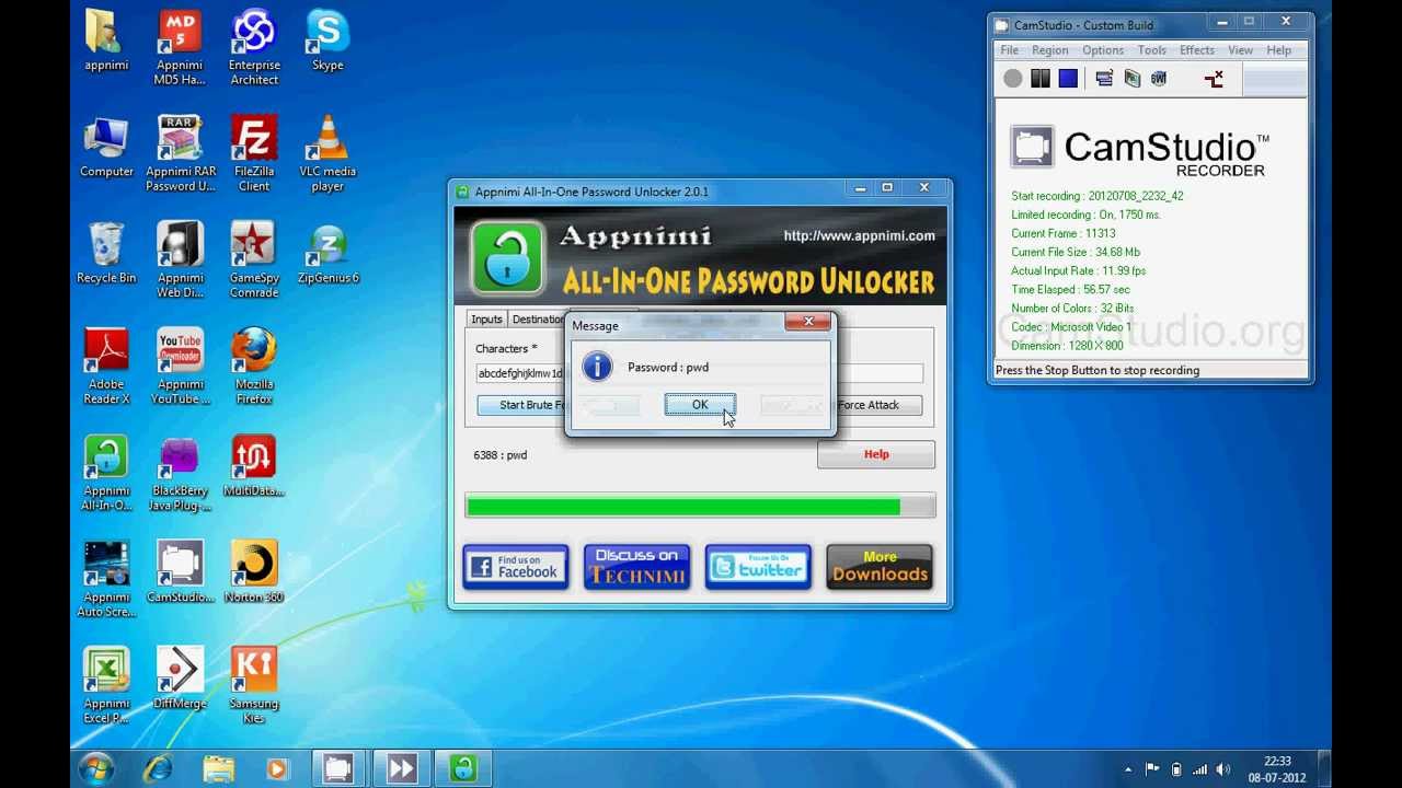 Unlocking a pdf file using Appnimi All-In-One Password Unlocker