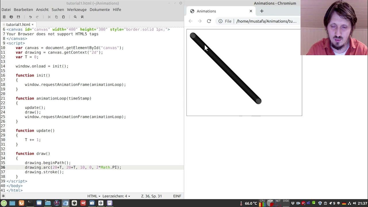 JavaScript Physics Animations Tutorial 1: Creating First Animation ...