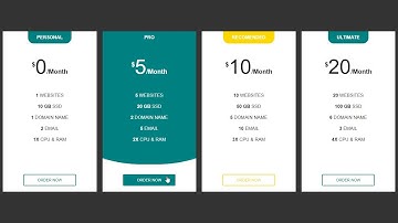 Animated Pricing Table Using HTML and CSS