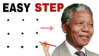 Dots turns into Nelson Mandela Drawing // How to draw Nelson Mandela Drawing step by step