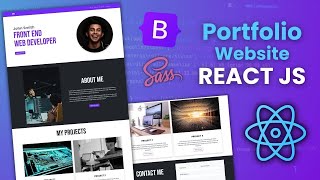 React JS Portfolio Website Tutorial |  Responsive Bootstrap 5 & Sass Web Design 🔥