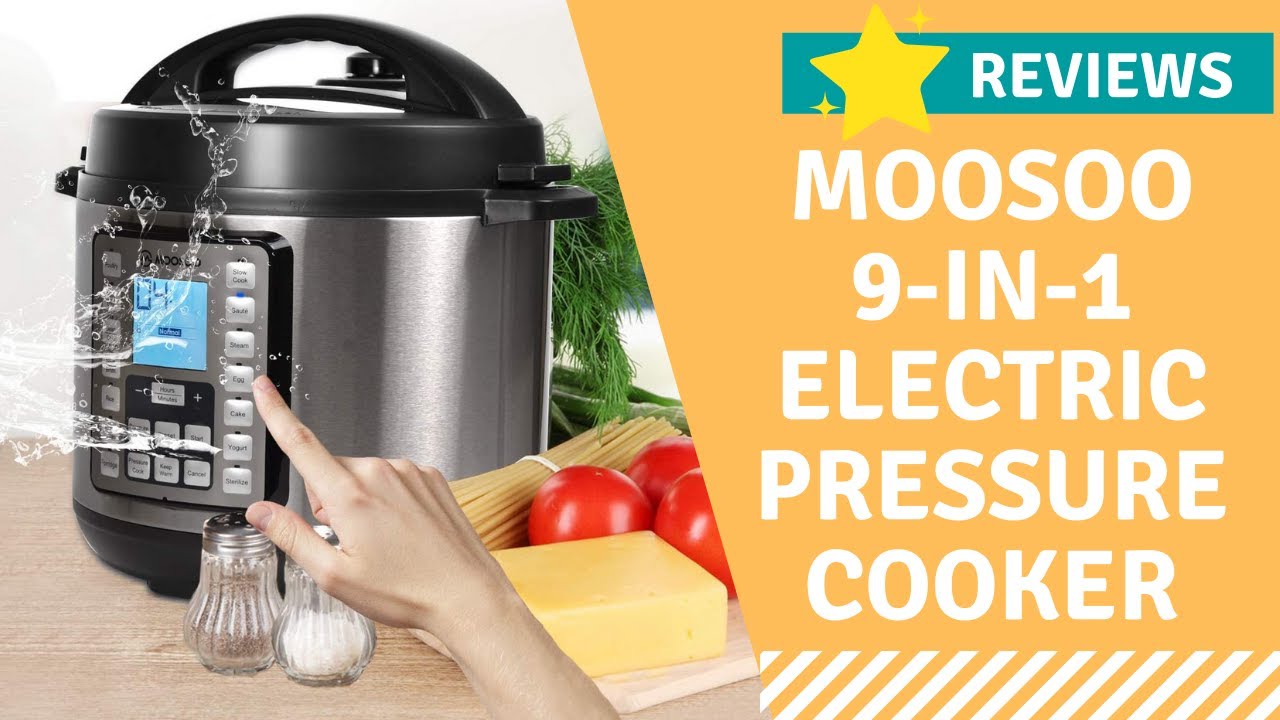 MOOSOO 9in1 Electric Pressure Cooker with LCD 6QT Instant