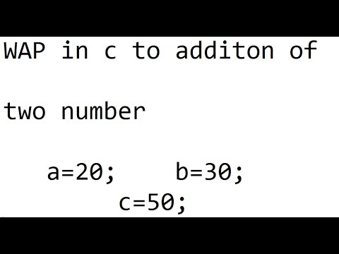WAP in c to addition of two integer numbers - YouTube