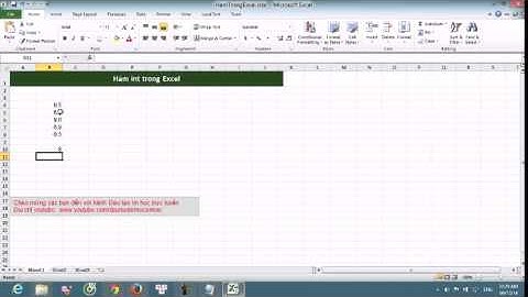 Hướng dẫn sử dụng hàm int trong Excel