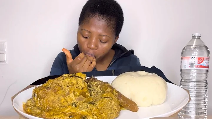 ASMR || EGUSI AND POUNDED YAM FUFU || NIGERIAN FOOD MUKBANG
