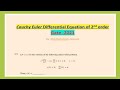 Cauchy Euler Differential equation of 2nd order Gate 2021