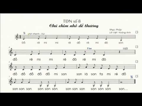 Tập đọc nhạc số 8 lớp 7 || Chú chim nhỏ dễ thương || TĐN số 8 lớp 7