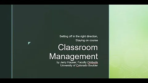 Classroom Management: Starting Off in the Right Di...