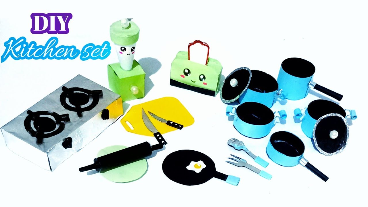 DIY Homemade toy Kitchen set for kids / How to make kitchen set / Paper