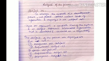 Artifacts of the process - lecture 22/ project management