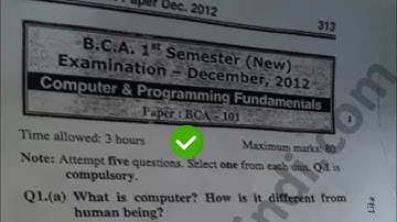 [2012] Mdu BCA Computer Fundamental 1st Sem Question Paper #MduQuestionPaper.in