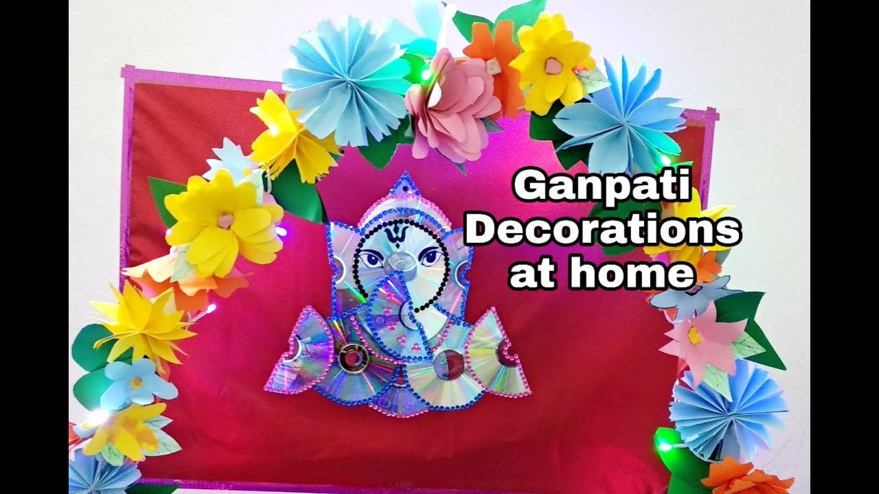 Easy Eco friendly Ganpati  Decoration  ideas at home  Makhar 