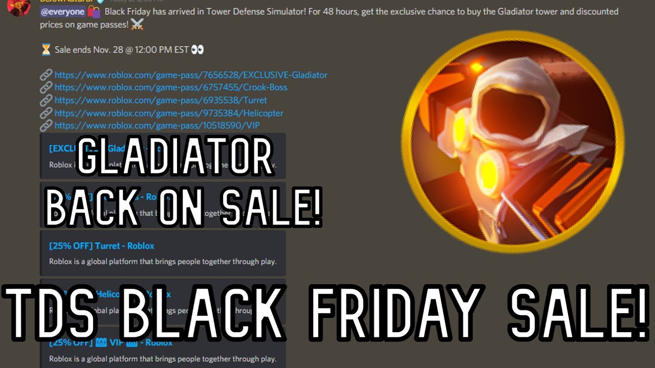 TOWER DEFENSE SIMULATOR BLACK FRIDAY SALE! Roblox YouTube