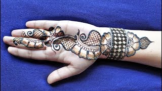 Mehndi design tutorial for beginner |Easy henna design | Beautiful hand mehndi for | cone designs