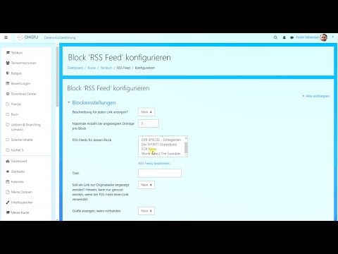 Moodle - RSS Feeds einbauen