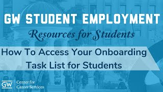 How To Access Your Onboarding Task List for Students