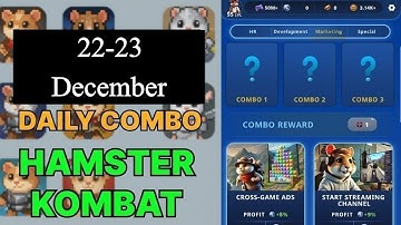 Hamster Kombat Daily Combo | Hamster Kombat Daily Combo Today 22 December | Hamster Kombat Combo