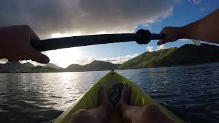 Kayaking from Pinel Island to St. Martin at Sunset