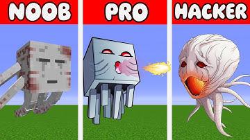 NOOB VS PRO VS HACKER Ghast Minecraft Pixel Art