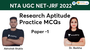 Research Aptitude Practice MCQs | Paper - 1 | NTA UGC NET-JRF 2022 | Dr. Barkha and Abhishek Shukla