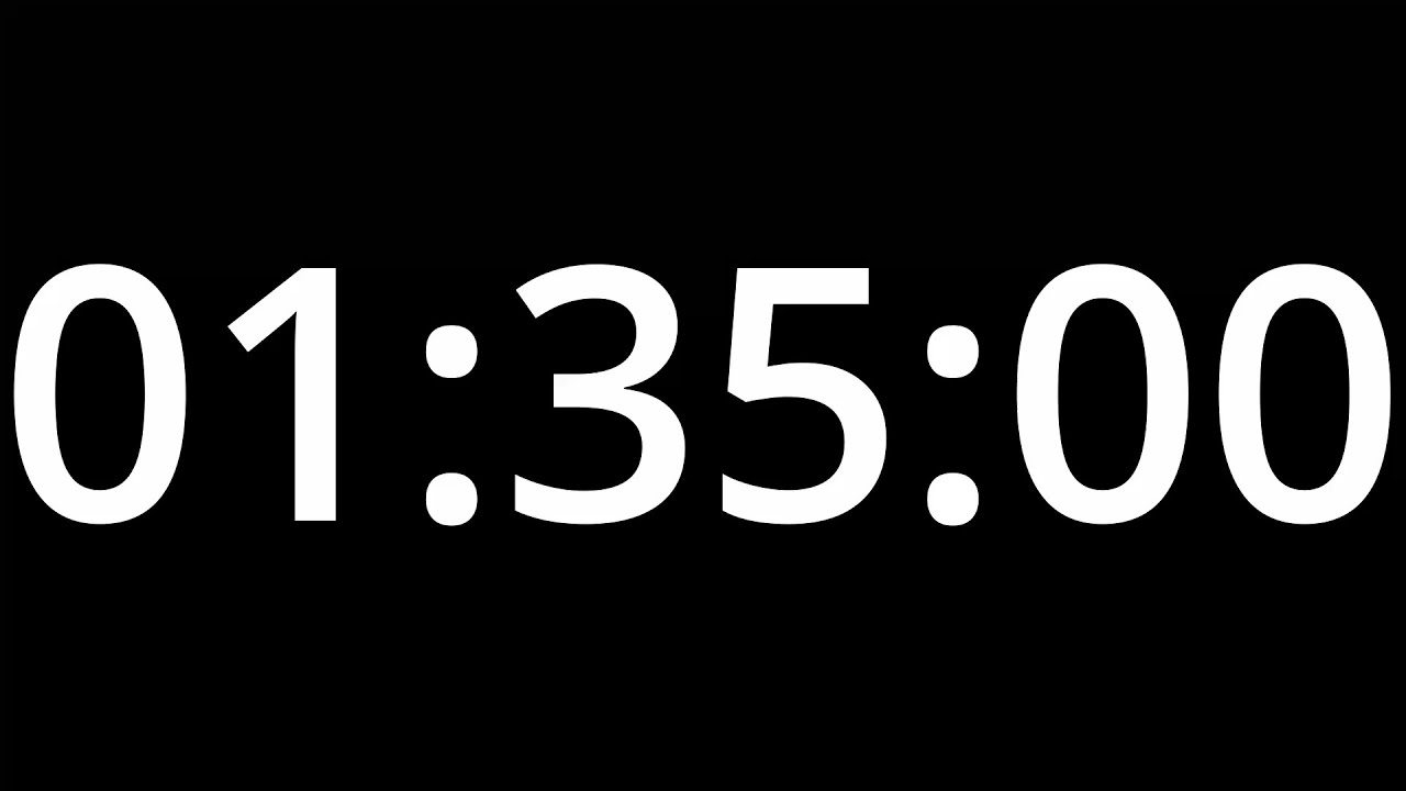 1 HOUR 35 minute TIMER with alarm - COUNTDOWN Clock Alarm - YouTube