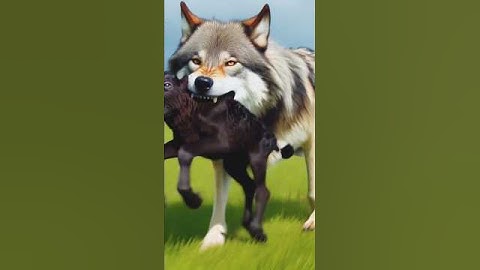 A wolf attack cow baby mother save him #ai #animals #unity #help