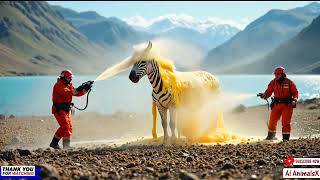 😢 Zebra Screams for Help as Bees Attack 🐴💥 | Aniaml Rescue Story  | AI Tale
