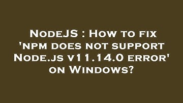 NodeJS : How to fix 
