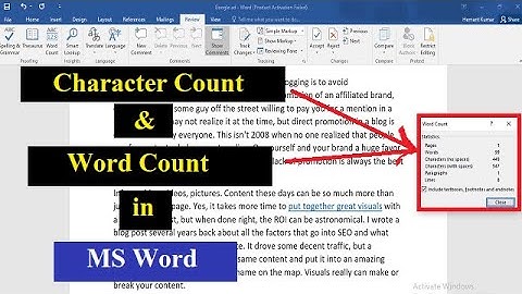 How To Count Words, Character, Lines, Pages, Paragraph in MS Word | MS Word Trick | Hindi