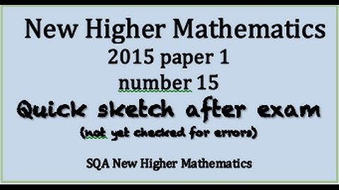 2015 new Higher Maths paper 1 no. 15 sketch