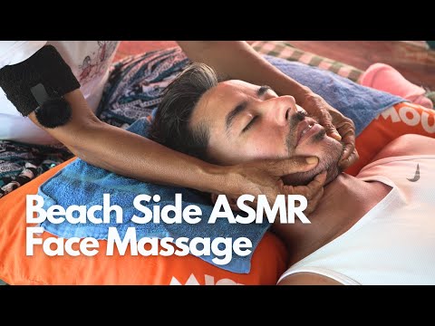 Face & Head Massage On Thai Beach Side ASMR By Kop