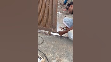 Sliding ￼with folding gate installation ￼ #gateinstallation #slidinggate #gate