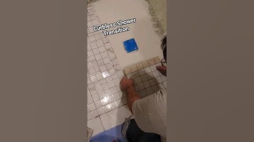 Curbless shower transition tip. #diy #tiles #howtotile #shorts #curbless