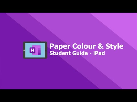 OneNote Student Guide - Paper Colour & Style on Apple iPad