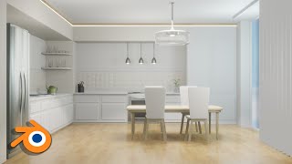 Design a Modern Kitchen with me! Blender 3D Scene
