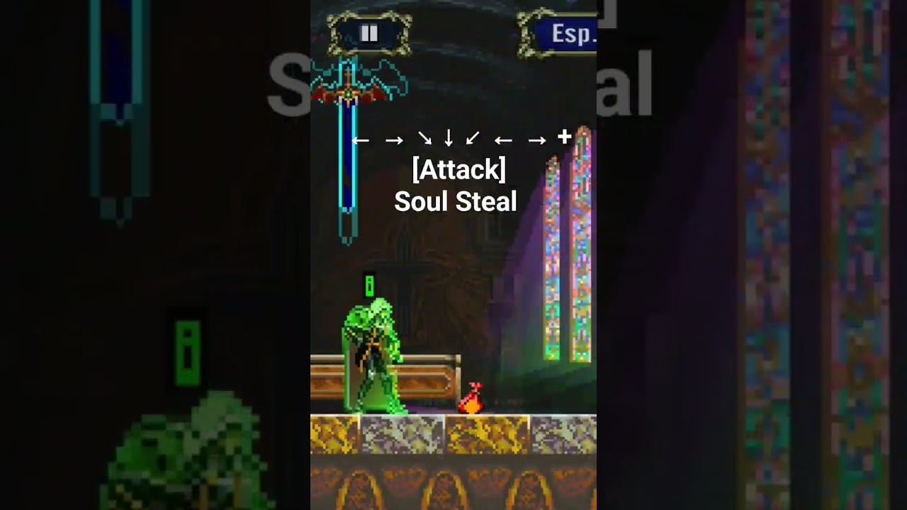 Castlevania Symphony of the Night - Soul Steal (← → ↘ ↓ ↙ ← → + [Attack])